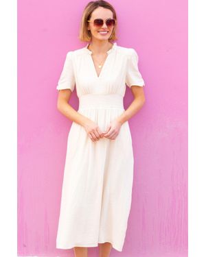 Aspiga Ladies Sustainable Esha Cheesecloth Cotton Dress Summer - Pink