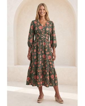 Aspiga Sustainable Jyoti Cotton Midi Dress - Natural