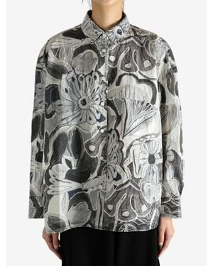 Casey Casey Print Manon Shirt - Gray