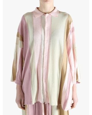 Casey Casey Stripe Patchwork Shirt - Pink