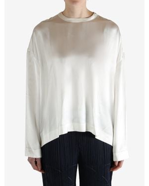 TOTEME Boxy Satin Top - White