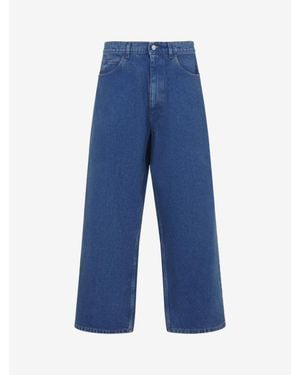 Marni Printed Logo Patch Jeans - Blue