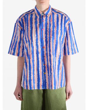Péro Stripe Loose Shirt - Blue