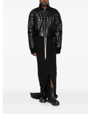 Rick Owens Woven Geocamo Cropped Jacket - Black
