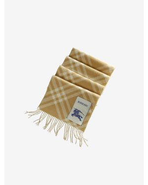 Burberry Check Cashmere Scarf - Metallic