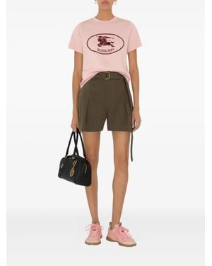 Burberry Knight Stamp Cotton T-Shirt - Pink