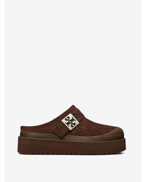 Tory Burch Mellow Shearling Platform Mule - Brown