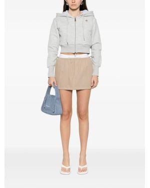 Alexander Wang Mid-Rise Mini Logo Elastic Skirt - White