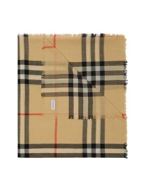Burberry Mu Lightweight Wool Scarf - Metallic