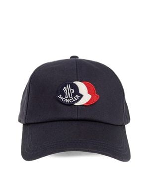 Moncler Badge Detail Baseball Cap - Blue