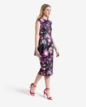 Ted Baker Raisie Shadow Floral Midi Dress - Grey