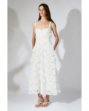 Bardot Adaline Broderie Midi Dress - White