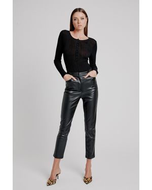 Bardot Pearson Vegan Leather Pant - Black