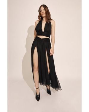 Bardot Amerie Split Front Maxi Skirt - Natural