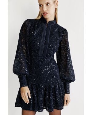 Bardot Remy Lace Mini Dress - Blue
