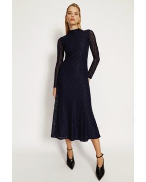 Bardot Ola Long Sleeve Midi Dress - Blue