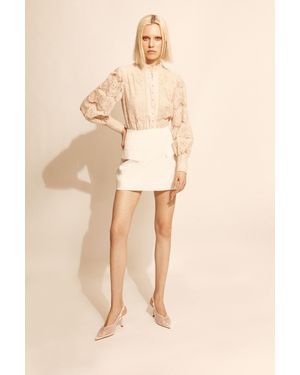 Bardot Delphi Linen Mini Skirt - Natural