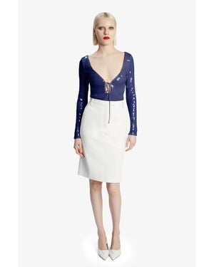 Bardot Phenix Vegan Leather Skirt - Blue