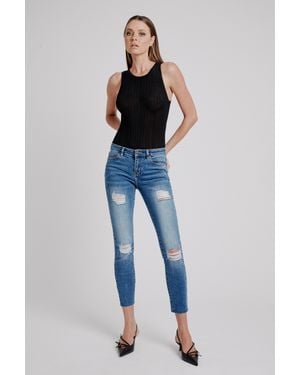 Bardot Kate Trashed Hipster Jeans - Blue