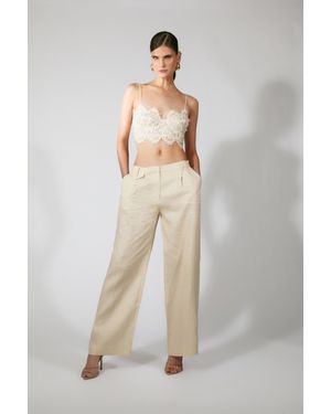 Bardot Geordy Hipster Linen Pant - Natural