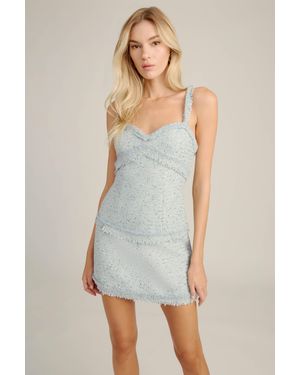 Bardot Elina Fringe Boucle Mini Dress - White
