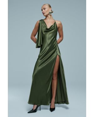 Bardot Anastasia Satin Maxi Dress - Green