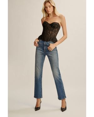 Bardot Cristo Strapless Lace Bustier - Blue
