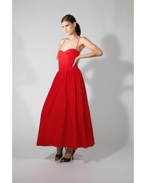 Bardot Estie Cotton Maxi Dress - Red