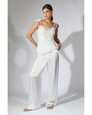 Bardot Devin Mid Rise Satin Pant - Gray