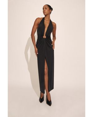 Bardot Alma Plunging Midi Dress - Natural