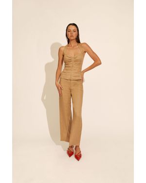 Bardot Rixton Linen Halter Top - Natural