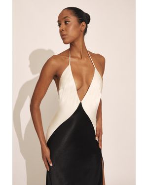 Bardot Yve Contrast Halter Dress - Black