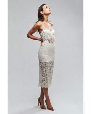 Bardot Olina Corset Midi Dress - Gray