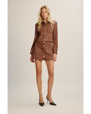 Bardot Lorenzo Vegan Suede Skirt - Natural