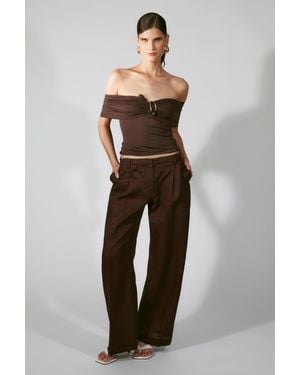 Bardot Martina Off The Shoulder Top - Brown