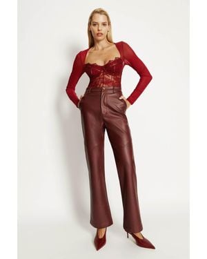 Bardot Karson Vegan Leather Pant - Red