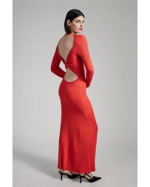 Bardot Amaro Maxi Knit Dress - Red