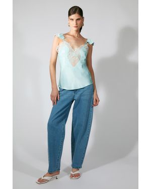 Bardot Ivy Lace Detail Camisole - Blue