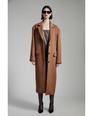 Bardot Structured Oversized Coat - Natural
