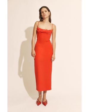 Bardot Martini Midi Dress - Red