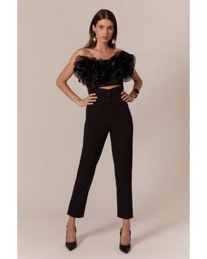 Bardot Fleurette Flower Bustier - Black