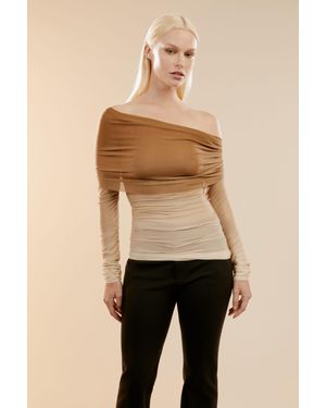 Bardot Camelia Mesh Top - Natural