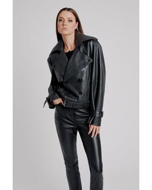 Bardot Double Breasted Biker Jacket - Black