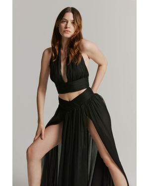 Bardot Amerie Halter Neck Crop - Black