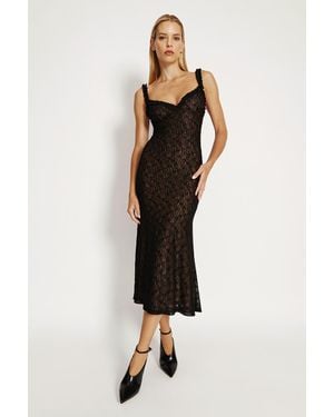 Bardot Alegra Stretch Lace Midi Dress - Black