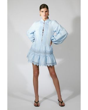 Bardot Antonia Lace Trim Mini Dress - Multicolor