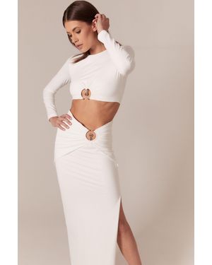 Bardot Neve Long Sleeve Knit Top - Natural
