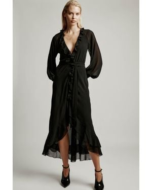 Bardot Kassia Ruffle Midi Dress - Black