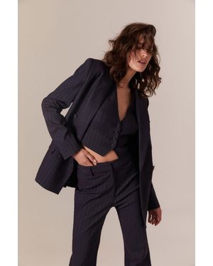 Bardot Sloane Pin Stripe Blazer - Blue