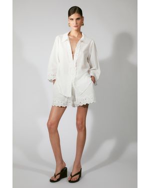 Bardot Aleria Cotton Short With Trim - Gray